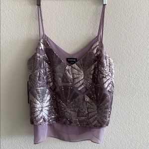 Bebe sequin top hand embellished NEW WITH TAGS